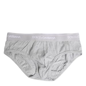 Gray Cotton Brief Underwear designed by Dolce & Gabbana