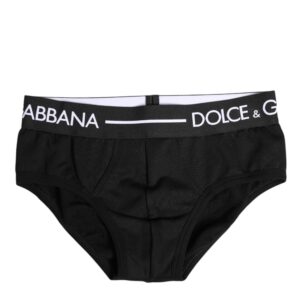 Black Cotton Brief Underwear designed by Dolce & Gabbana