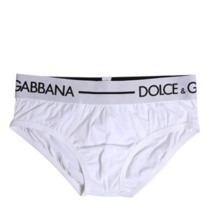 White Cotton Brief Underwear designed by Dolce & Gabbana
