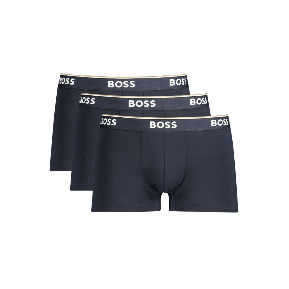 Blue Cotton Men Boxer Underwear designed by Hugo Boss