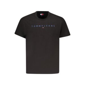 Casual Black Cotton Men T-Shirt designed by Tommy Hilfiger