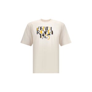 Stylish White Soft Cotton T-Shirt designed by Fendi