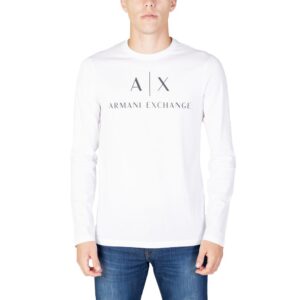 White Cotton Long Sleeve T-Shirt designed by Armani Exchange