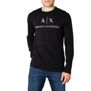 Black Cotton Long Sleeve T-Shirt designed by Emporio Armani