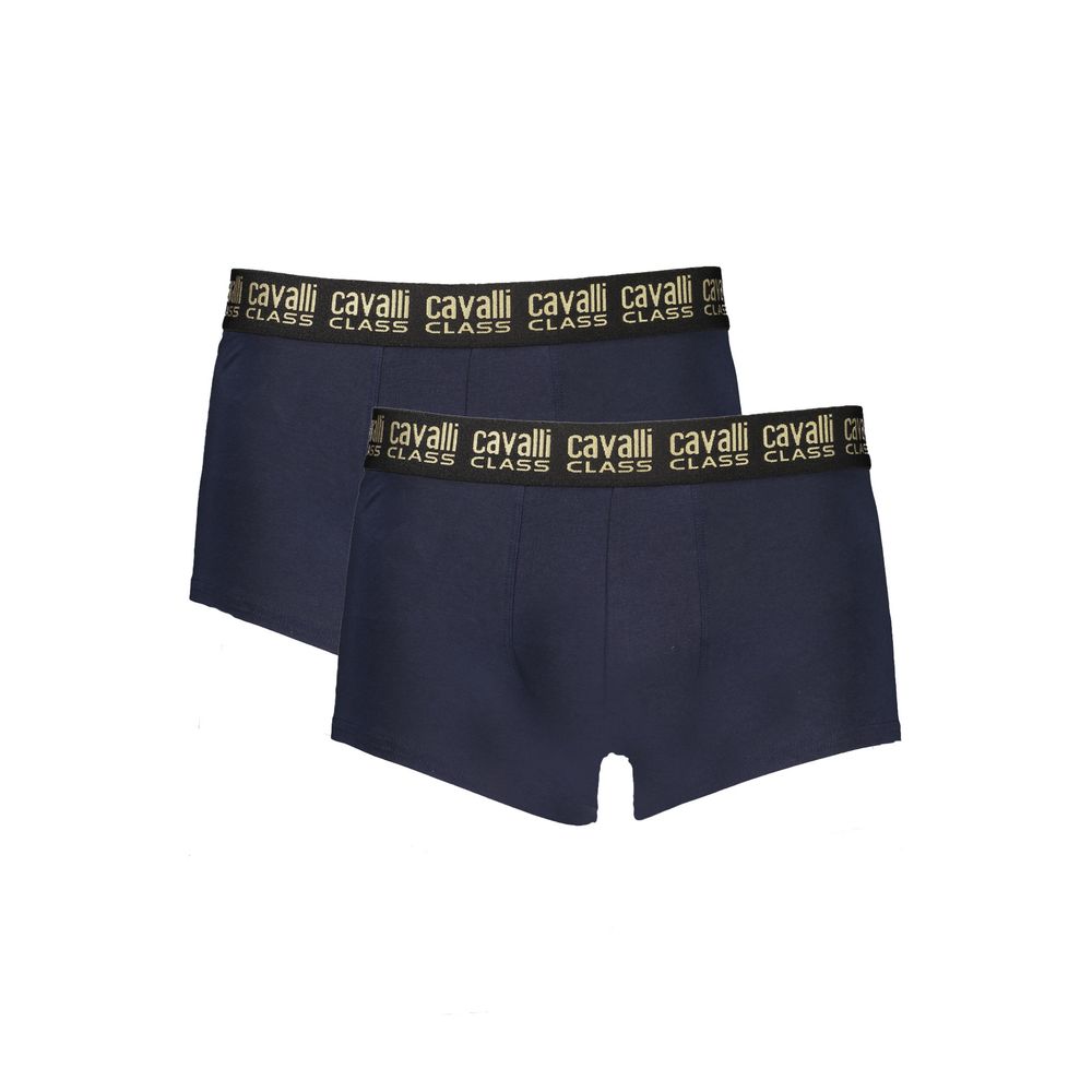 Blue Cotton Men Boxer Underwear designed by Cavalli Class