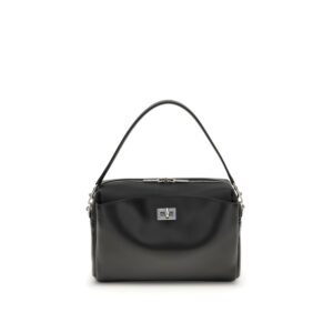 Black Calf Leather Bos Taurus Shoulder Bag by Balenciaga