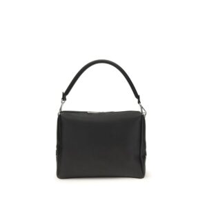 Stylish Black Calf Leather Lui FF Shoulder Bag designed by Fendi