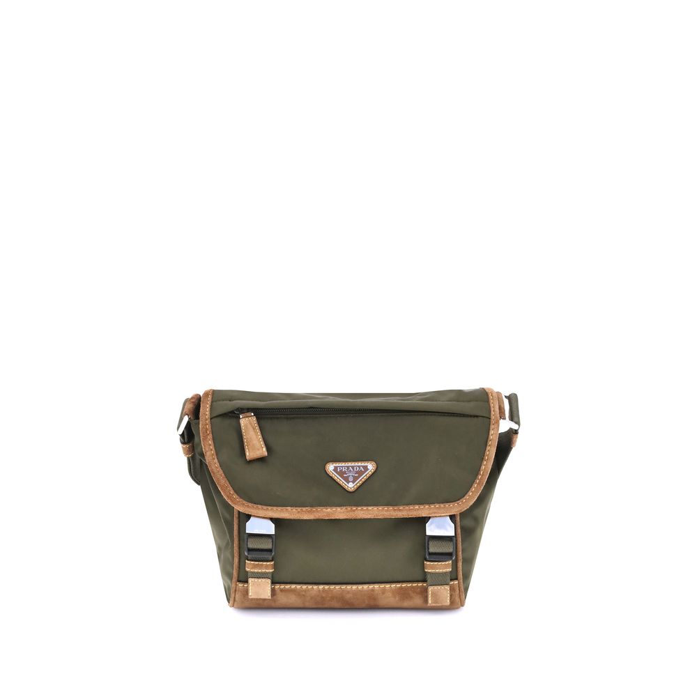 Stylish Green Recycled Polyamide Shoulder Bag designed by Prada