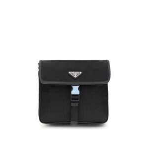 Chic Black Recycled Polyamide Shoulder Bag designed by Prada