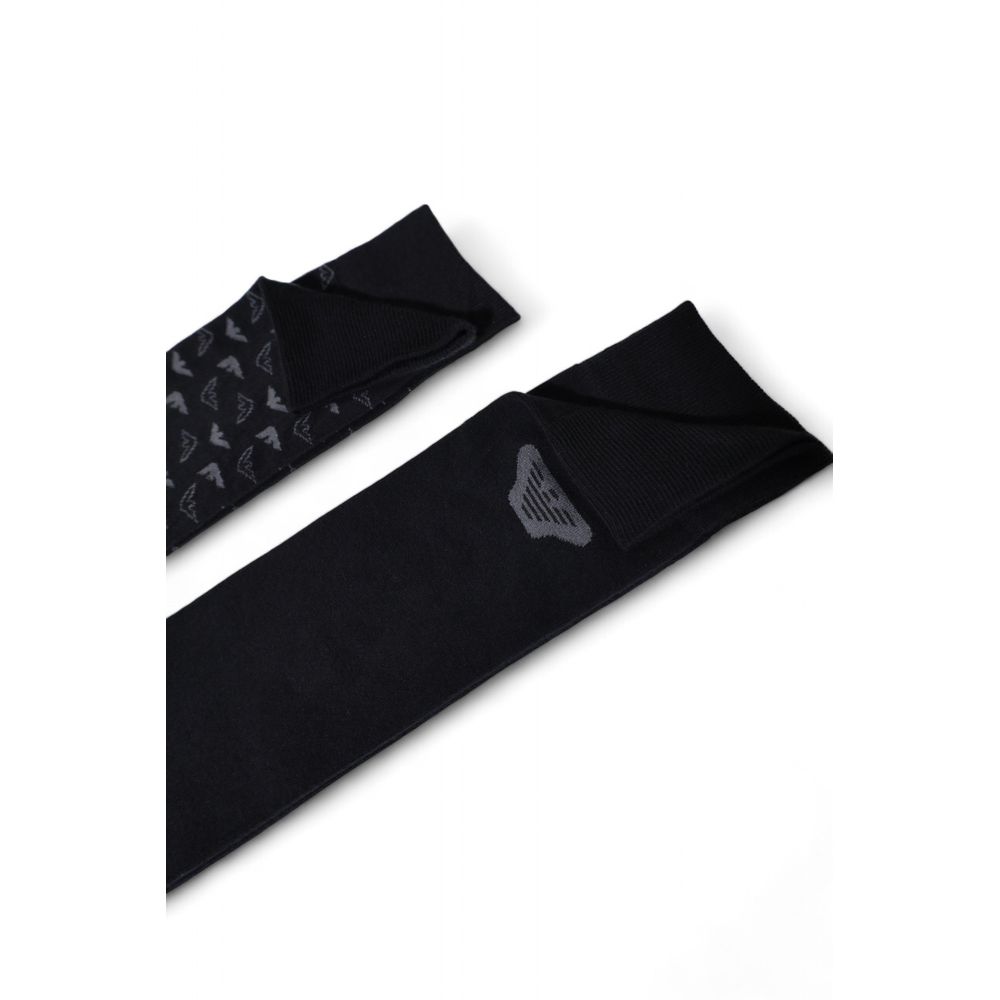 Black Soft Cotton Socks designed by Emporio Armani - Image 2