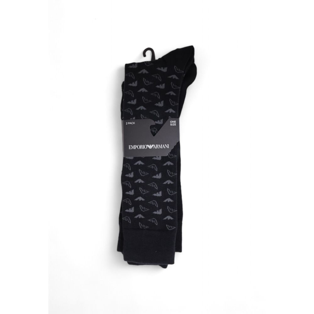 Black Soft Cotton Socks designed by Emporio Armani - Image 4