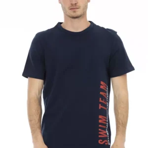 Blue Cotton Men T-Shirt