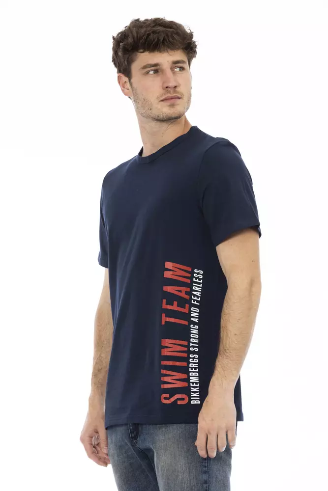 Blue Cotton Men T-Shirt - Image 2
