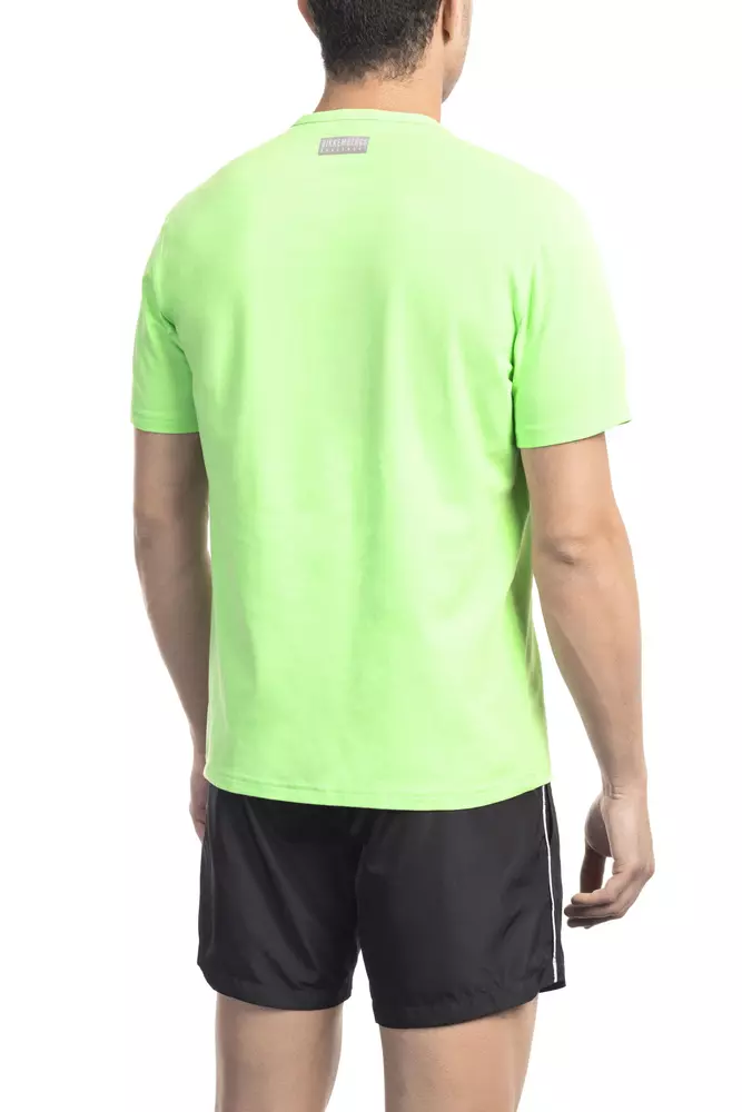 Green Cotton Men T-Shirt - Image 2
