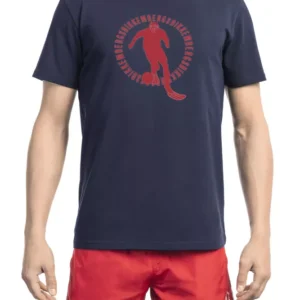 Blue Cotton Men T-Shirt
