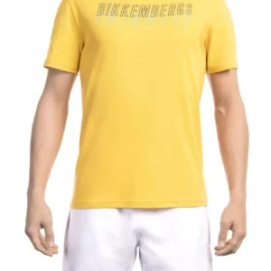 Yellow Cotton Men T-Shirt