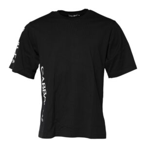 Black Logo Print Cotton Men T-Shirt designed by Dolce&Gabbana