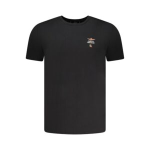 "Black Cotton Men Underwear Crew Neck Tee"