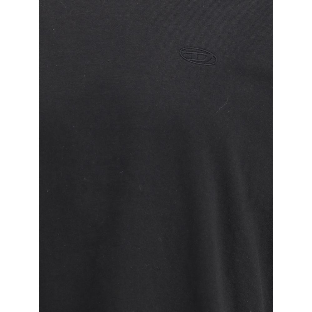 Casual Black Cotton T-Shirt designed by Diesel - Image 3