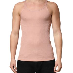 Pink Sleeveless Round Neck Tank Top  T-shirt