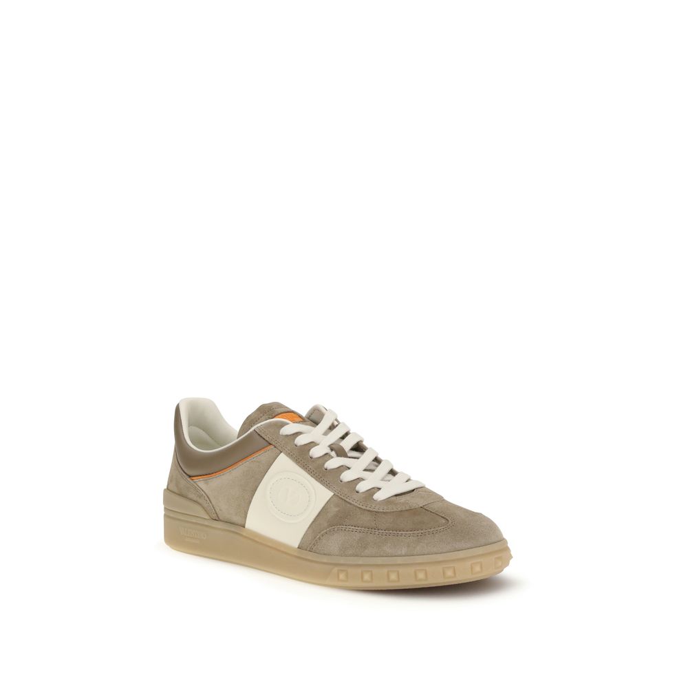 Chic Beige Leather Low Top Sneakers by Valentino Garavani - Image 2