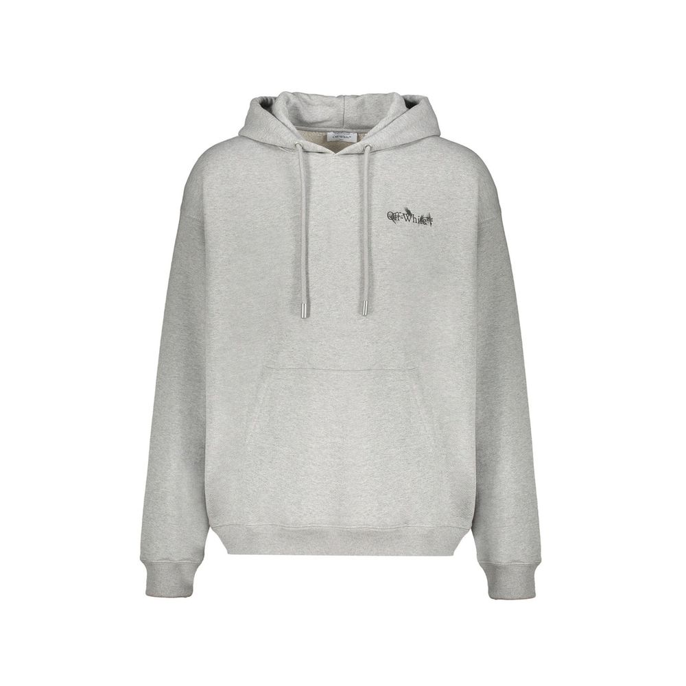 Stylish Gray Cotton Hoodie designed by Off-White