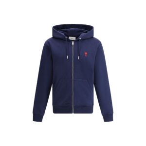 Chic Blue Soft Cotton Sweatshirt designed by Ami Paris