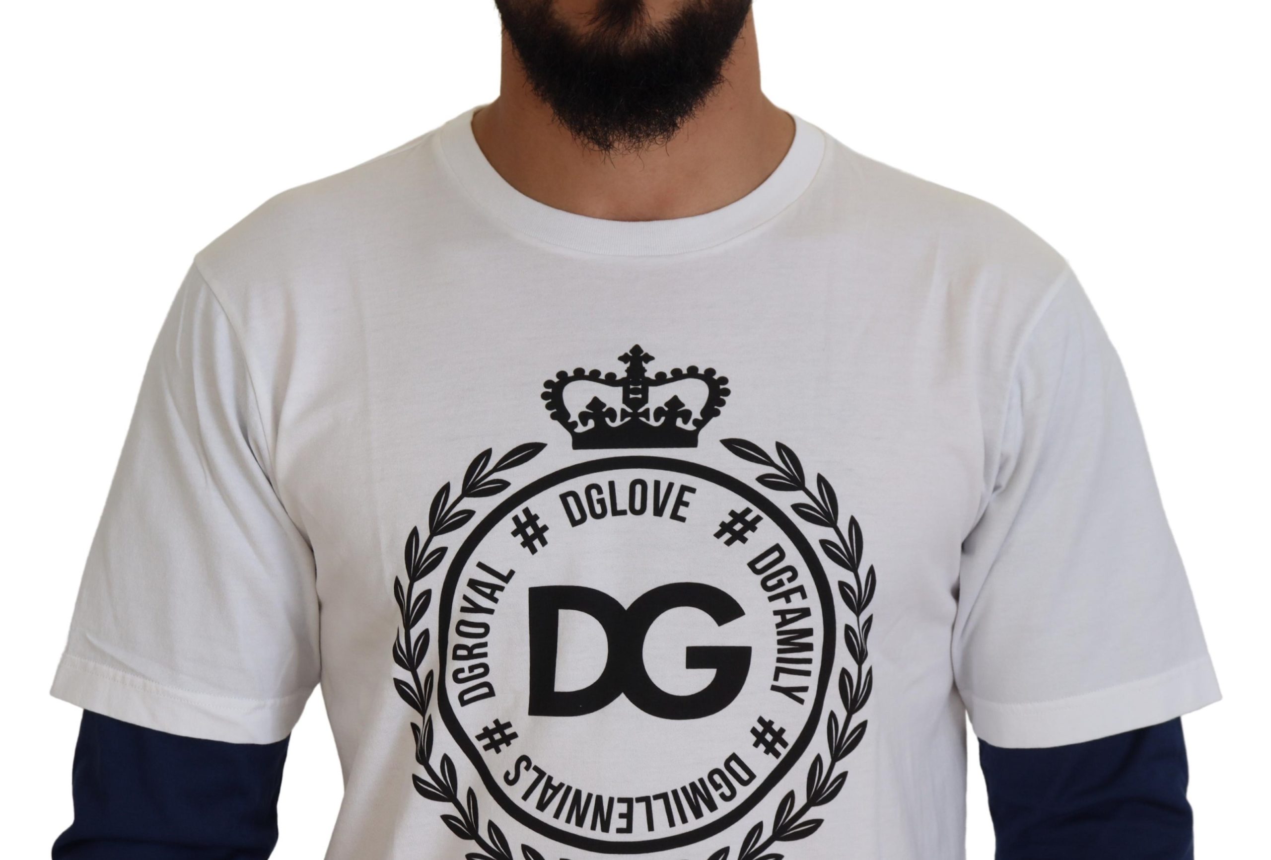 White Blue DG Crown Sweater designed by Dolce&Gabbana - Image 4
