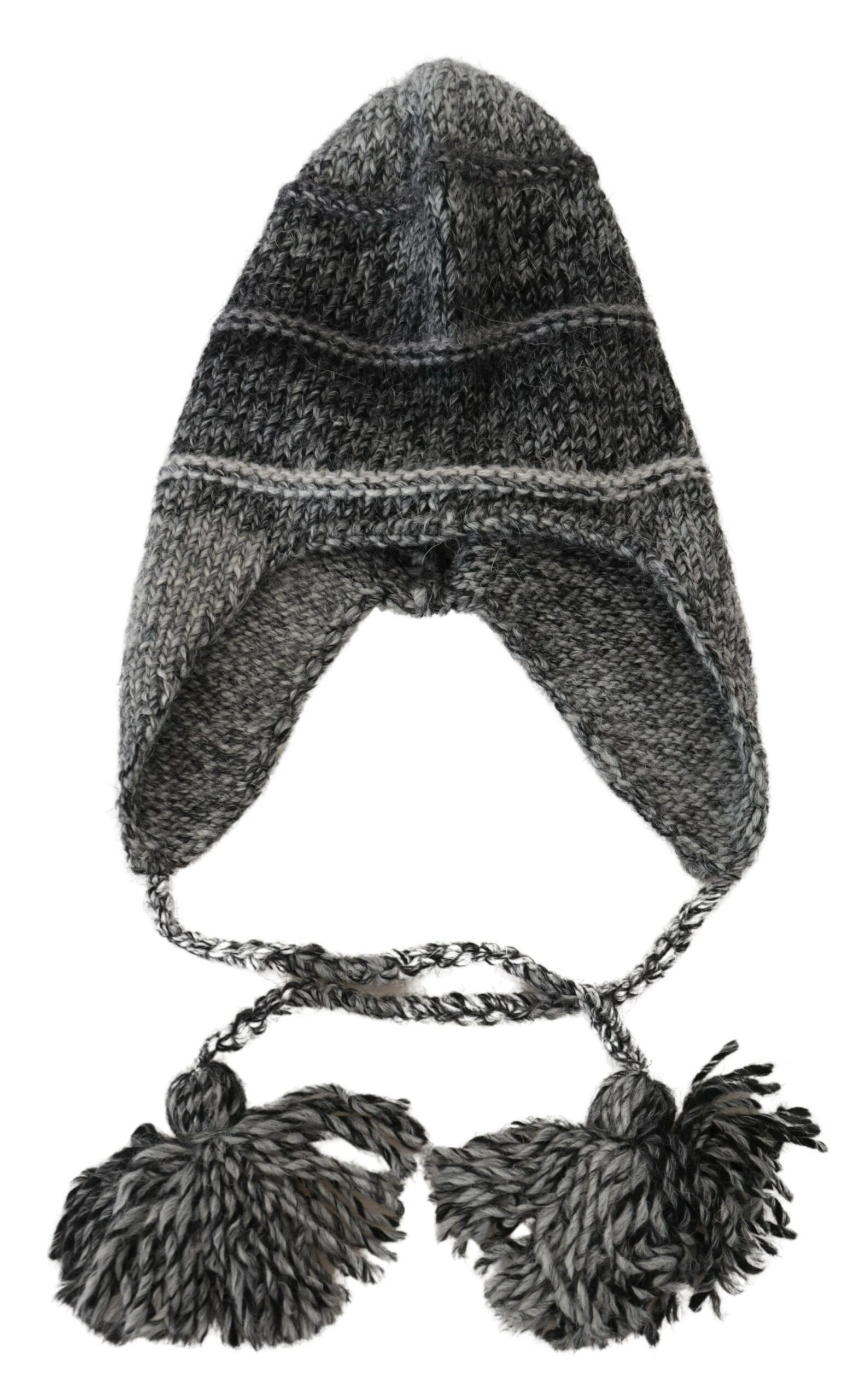 Gray Fleece Ear Flaps Knit Beanie designed by Dolce&Gabbana - Image 5