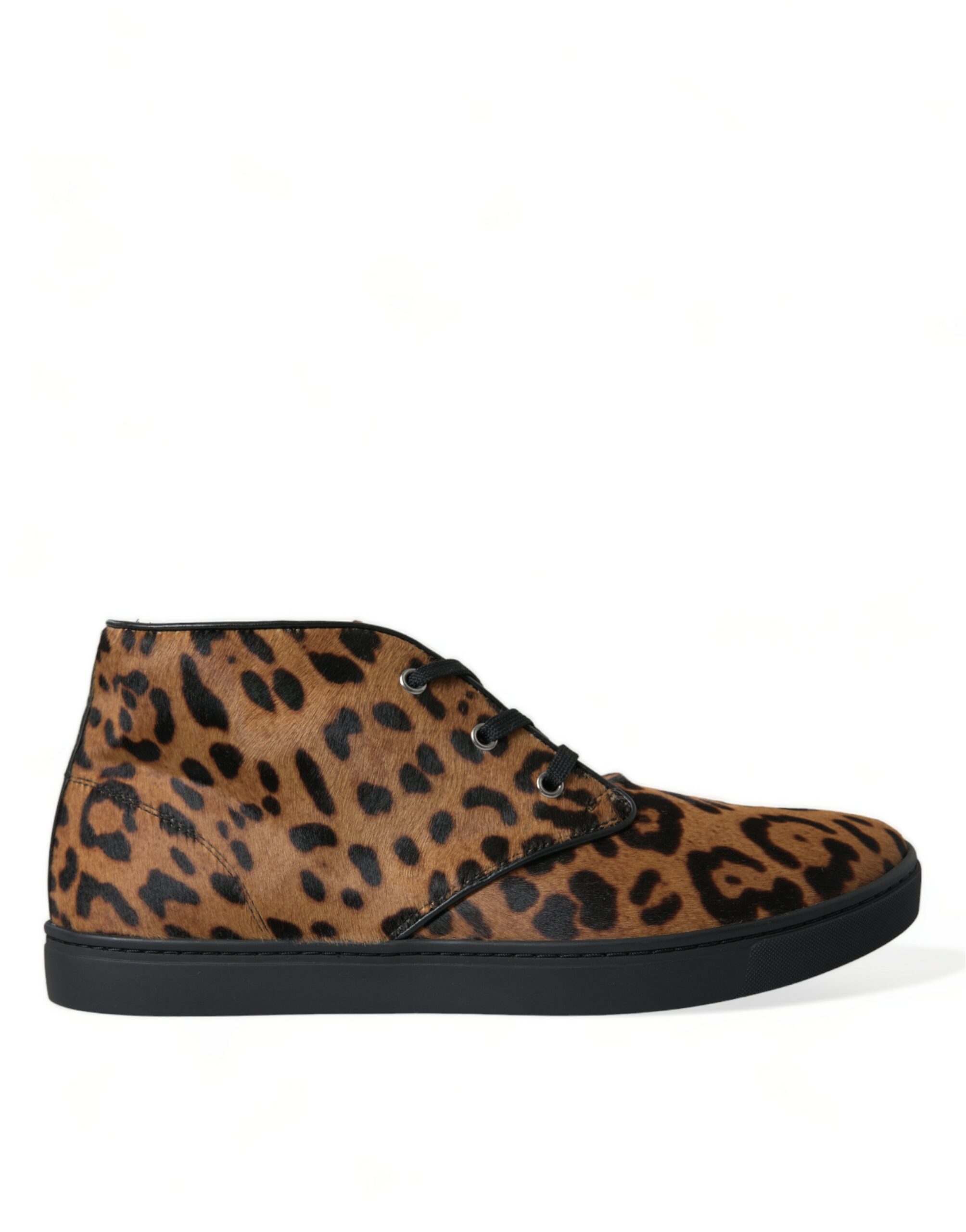 Brown Leopard Leather Sneakers designed by Dolce&Gabbana