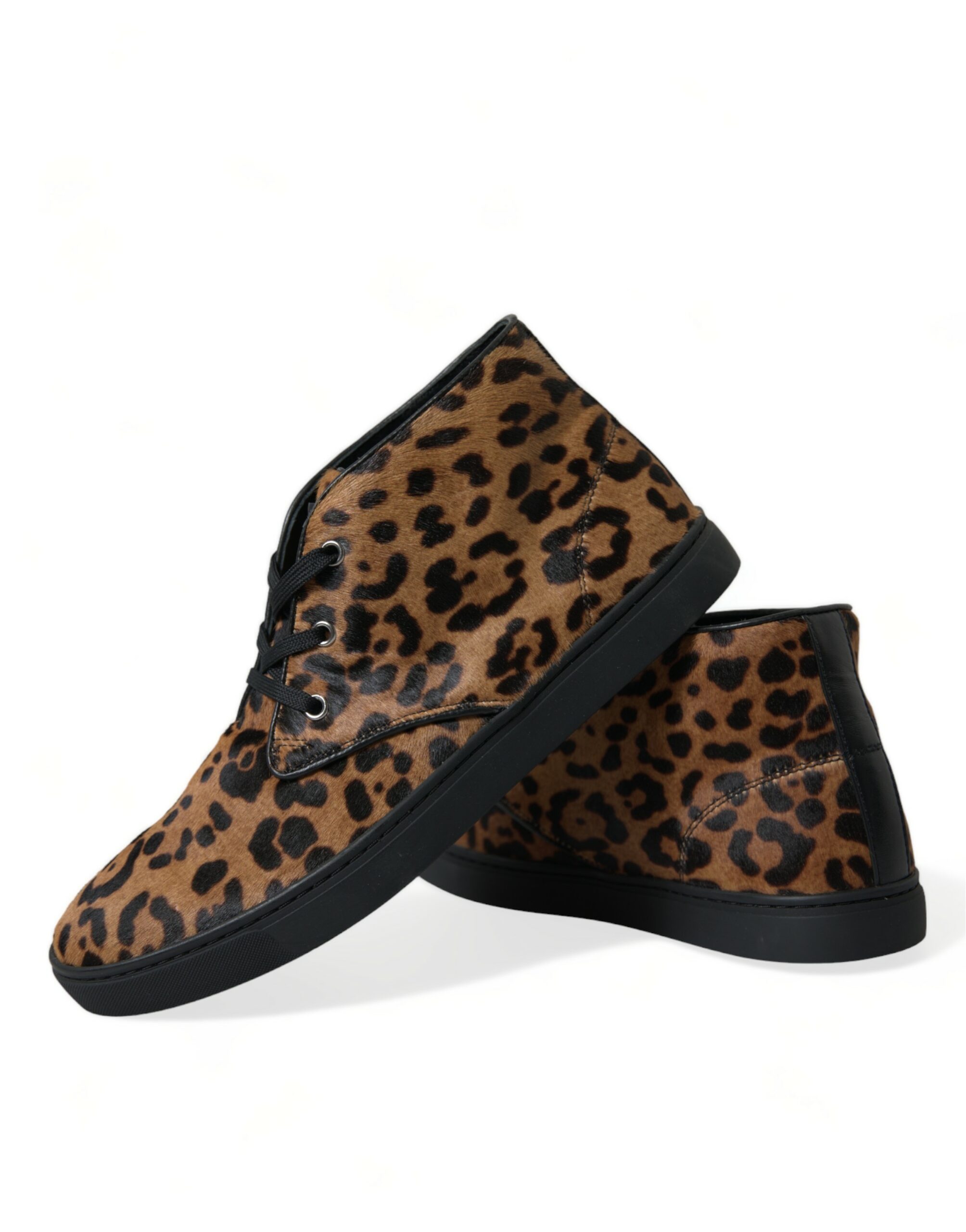 Brown Leopard Leather Sneakers designed by Dolce&Gabbana - Image 7