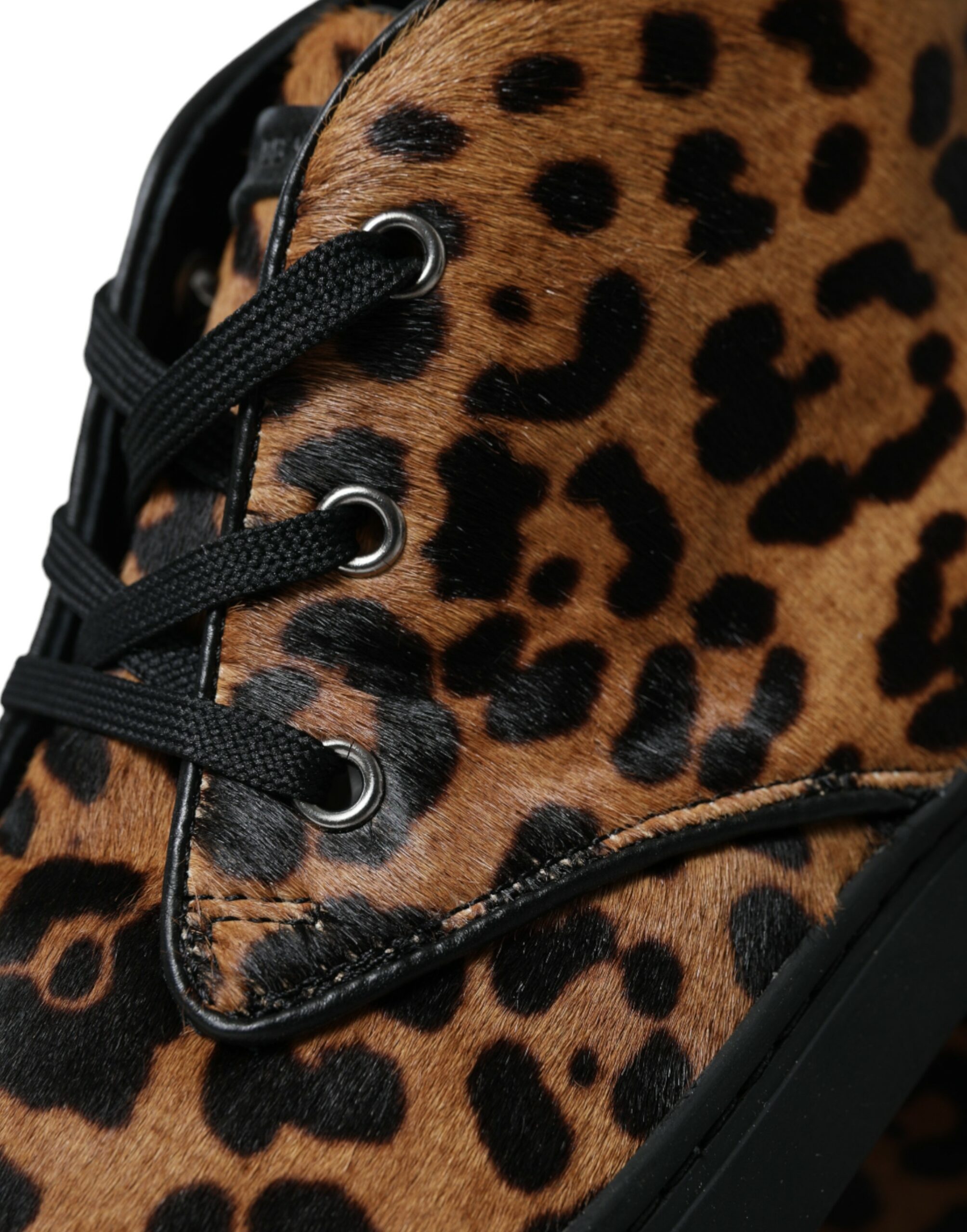 Brown Leopard Leather Sneakers designed by Dolce&Gabbana - Image 8