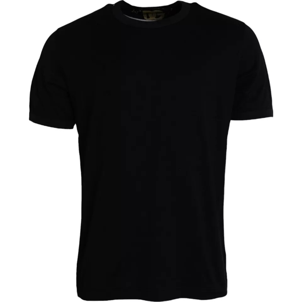 Chic Black Soft Cotton Round Neck T-Shirt by Dolce&Gabbana