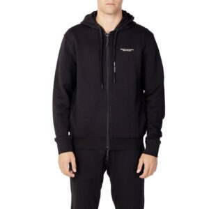 Casual Black Cotton Hoodie designed by Armani Exchange