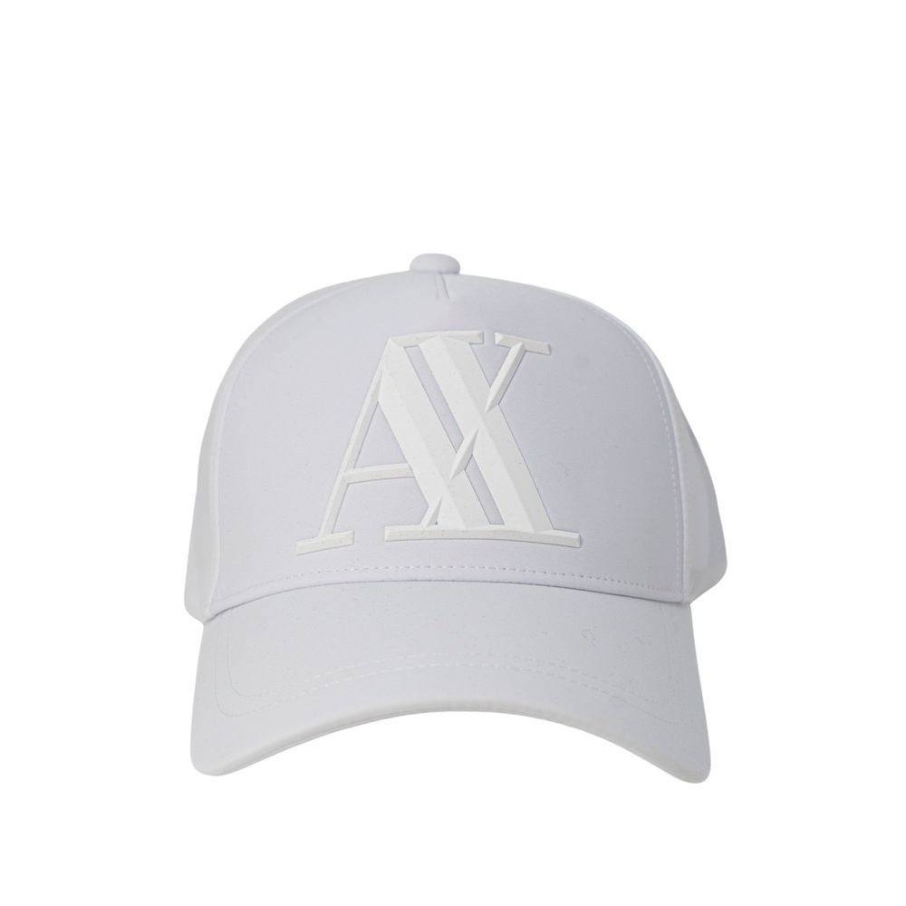 White Cotton Baseball Hat designed by Armani Exchange - Image 2
