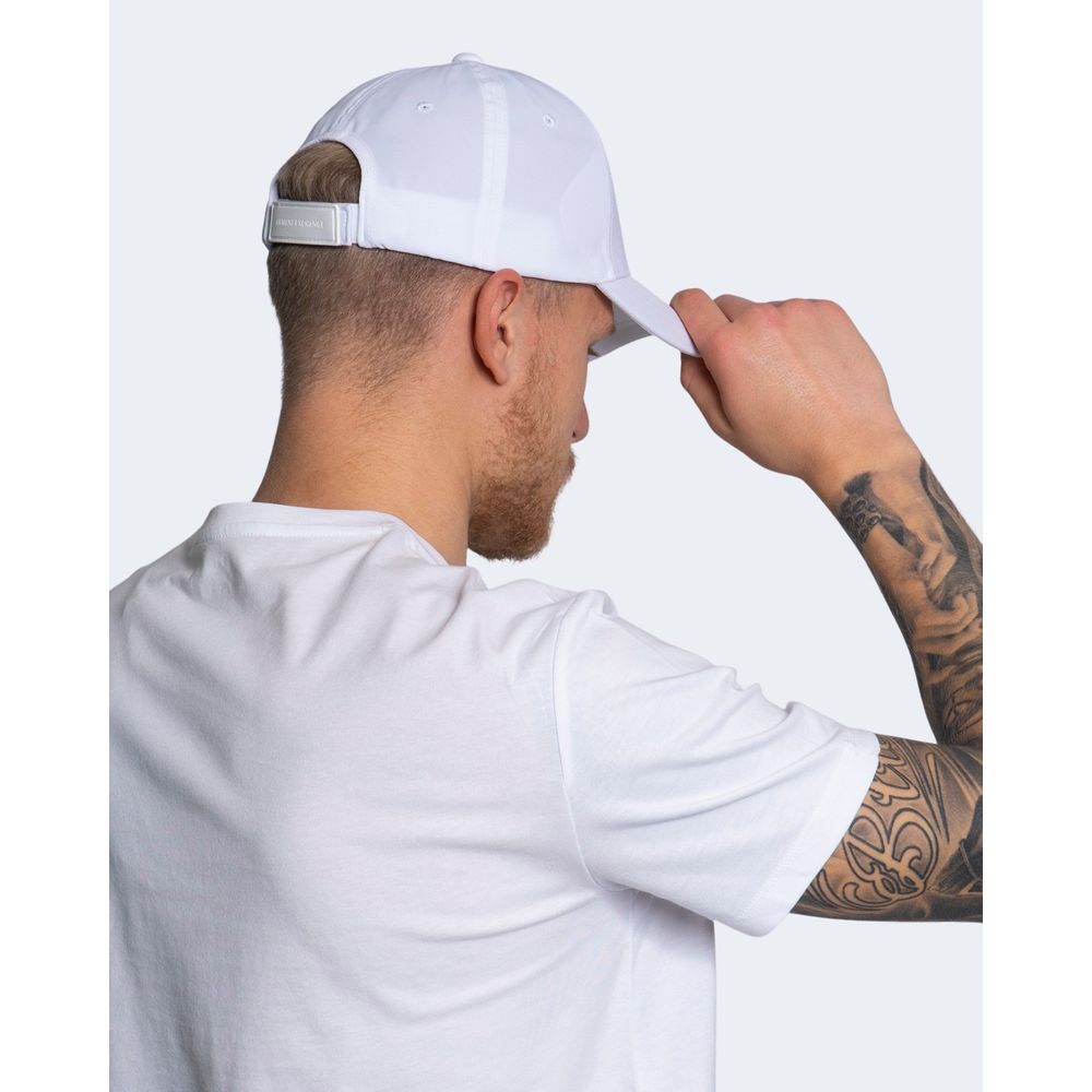 White Cotton Baseball Hat designed by Armani Exchange - Image 3