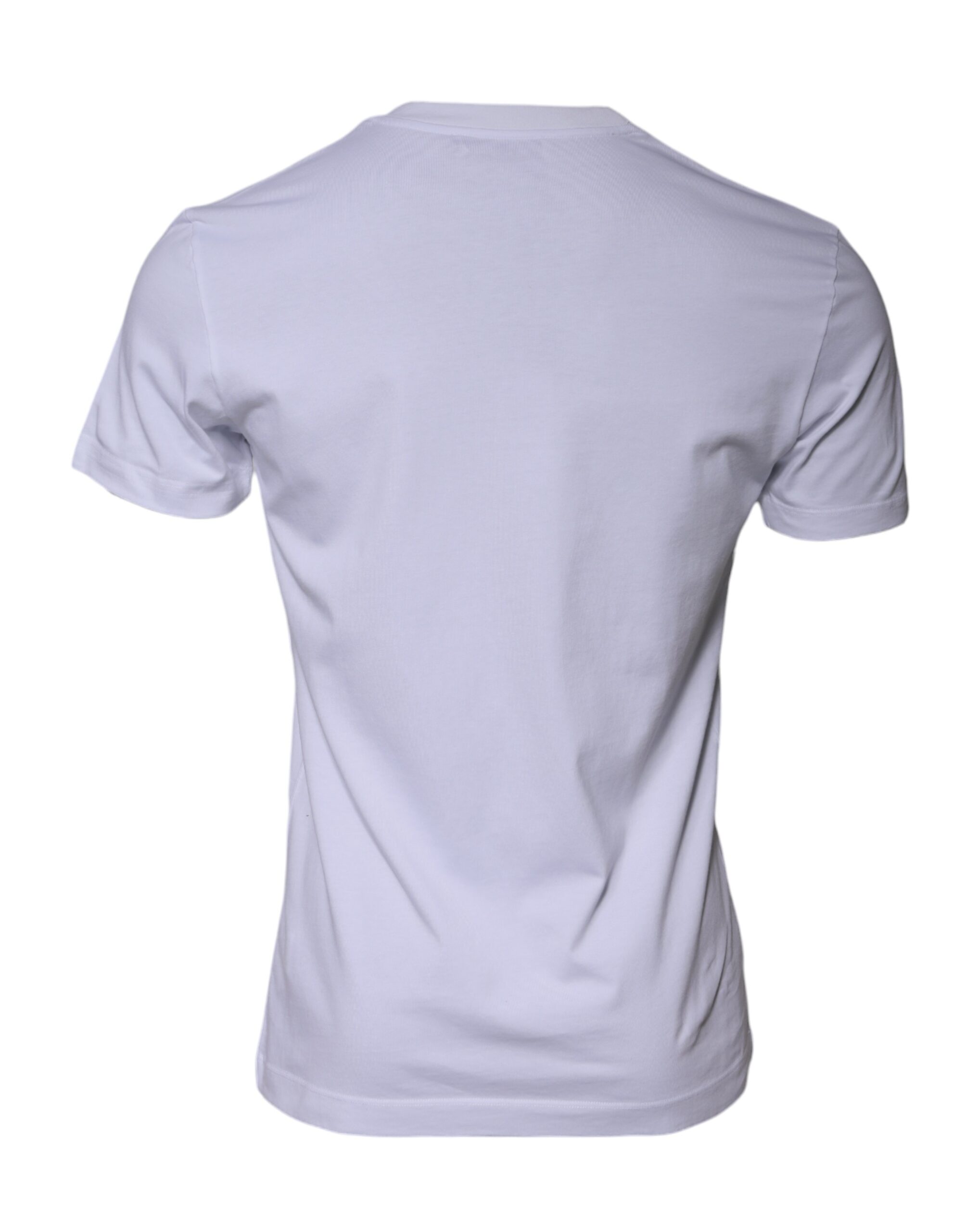 Stylish White Logo Print Cotton T-Shirt by Dolce&Gabbana - Image 3