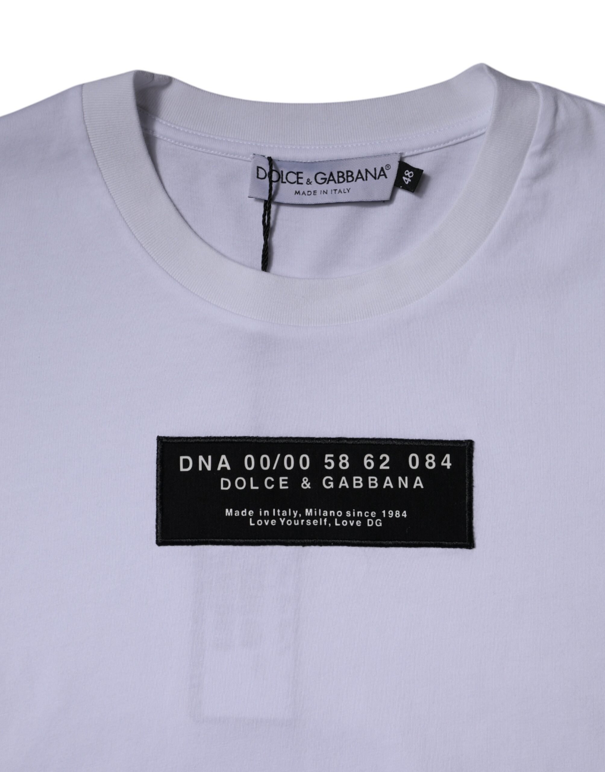 Stylish White Logo Print Cotton T-Shirt by Dolce&Gabbana - Image 4