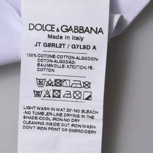 Stylish White Logo Print Cotton T-Shirt by Dolce&Gabbana - Image 5