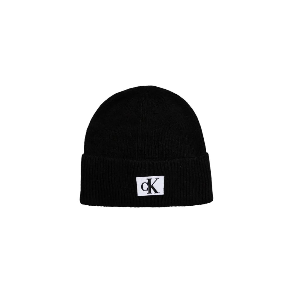 Essential Black Marabou Beanie designed by Calvin Klein