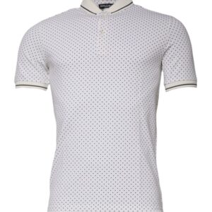 Elegant White Polka Dot Polo T-Shirt designed by Dolce&Gabbana