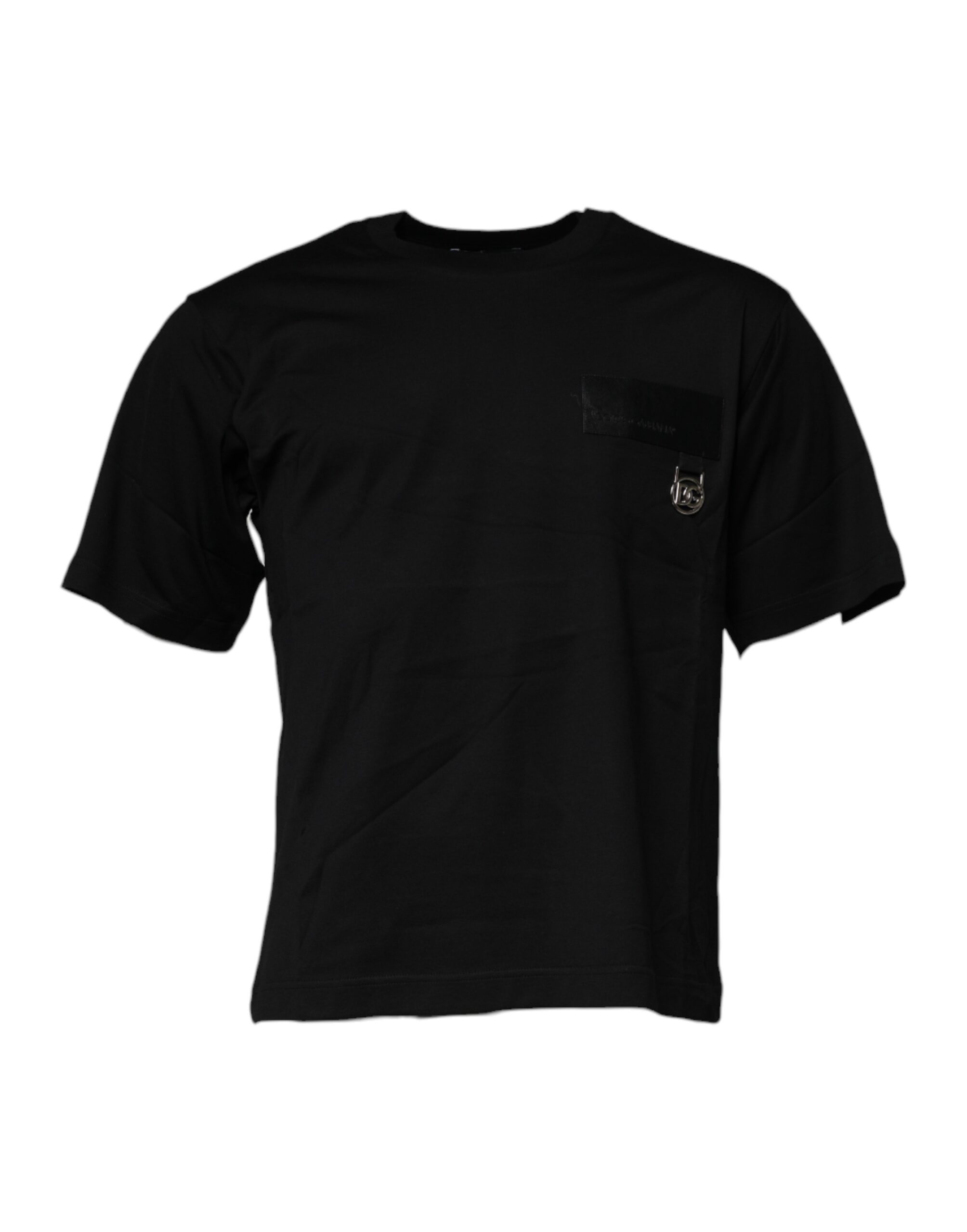 Chic Black Logo Patch Cotton T-Shirt designed by Dolce&Gabbana