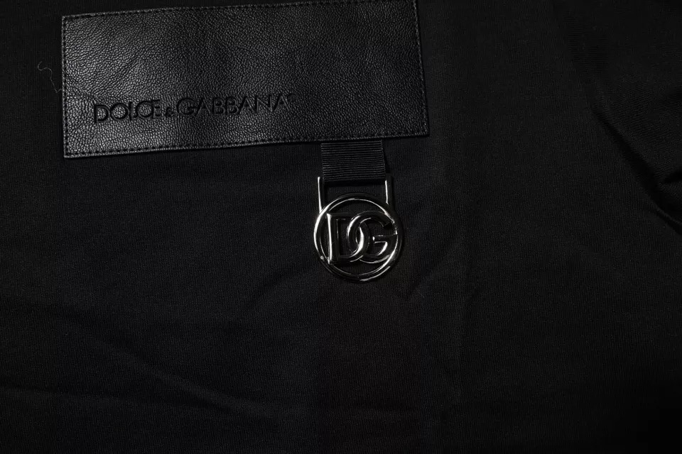 Chic Black Logo Patch Cotton T-Shirt designed by Dolce&Gabbana - Image 6