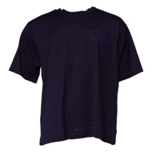 Navy Blue DG Logo Cotton T-Shirt designed by Dolce&Gabbana
