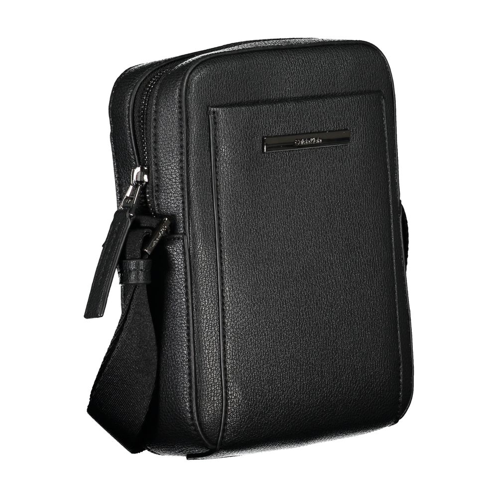 Sleek Black Shoulder Bag with Logo Detail - Image 3