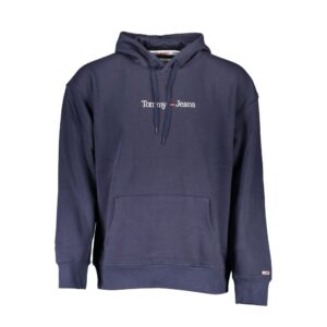 Trendy Blue Cotton Mens Hoodie designed by Tommy Hilfiger