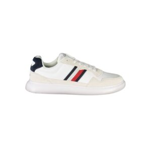White Polyurethane Men Sneaker