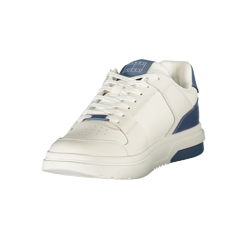 White Leather Mens Low Top Sneaker designed by Tommy Hilfiger - Image 3