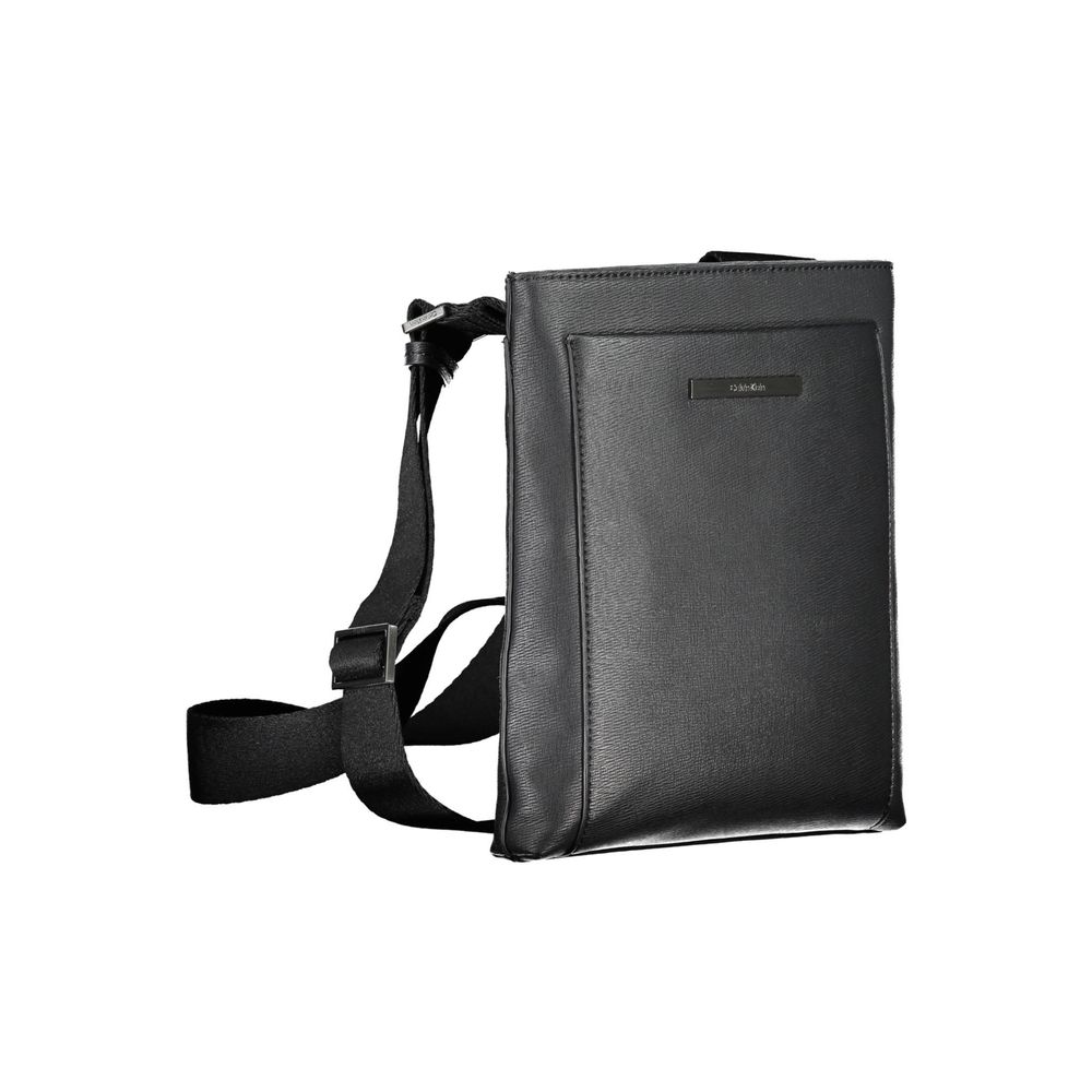 Eco-Conscious Black Shoulder Bag with Logo - Image 2