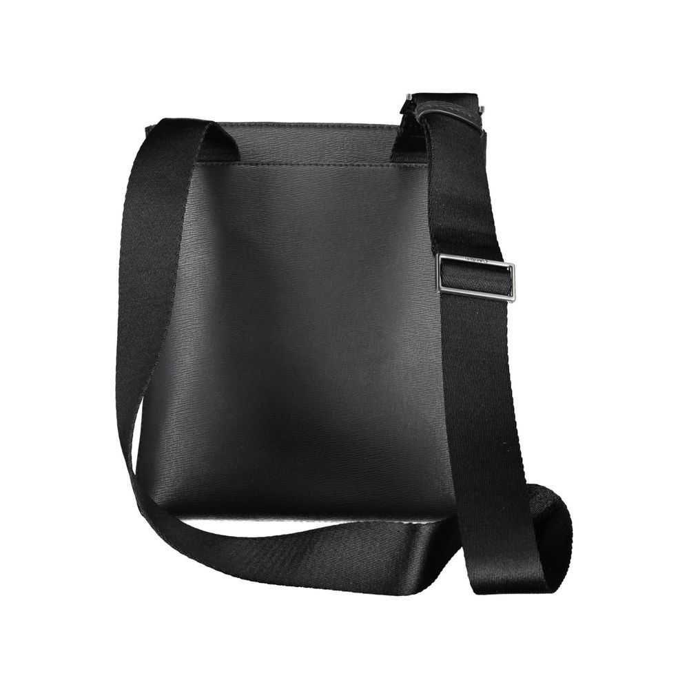 Eco-Conscious Black Shoulder Bag with Logo - Image 3